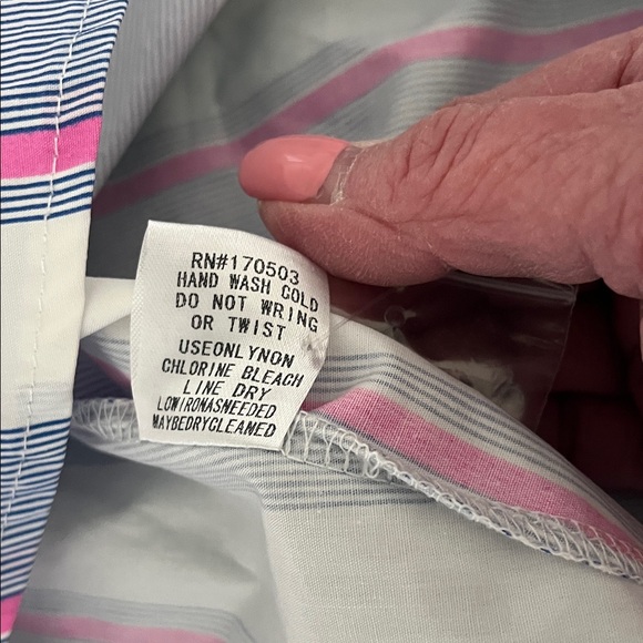 JODIFL Blue and Pink Striped Button-Down Shirt NWT - Picture 11 of 11